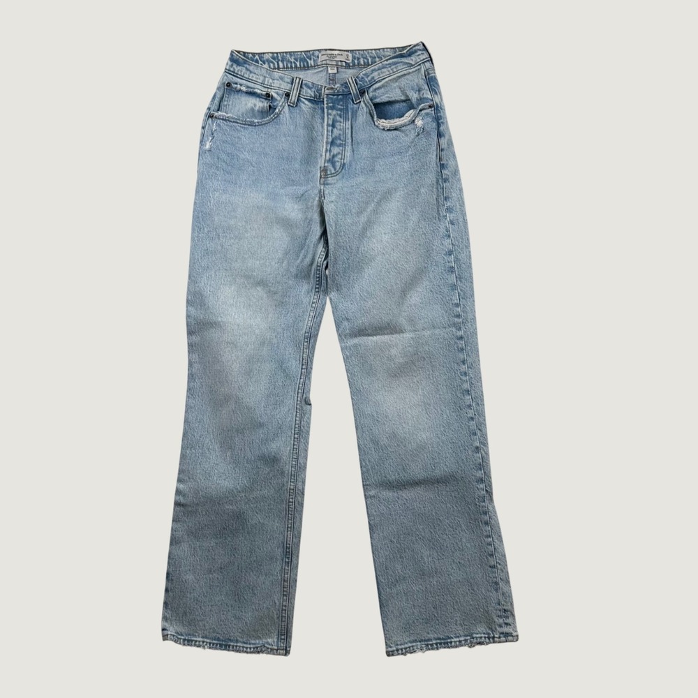 Abercrombie & Fitch 90s Baggy Low Rise Jeans Womens Curve Love 27 4R Light Blue